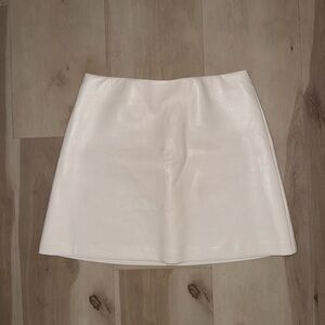 Faux Leather Cream Skirt